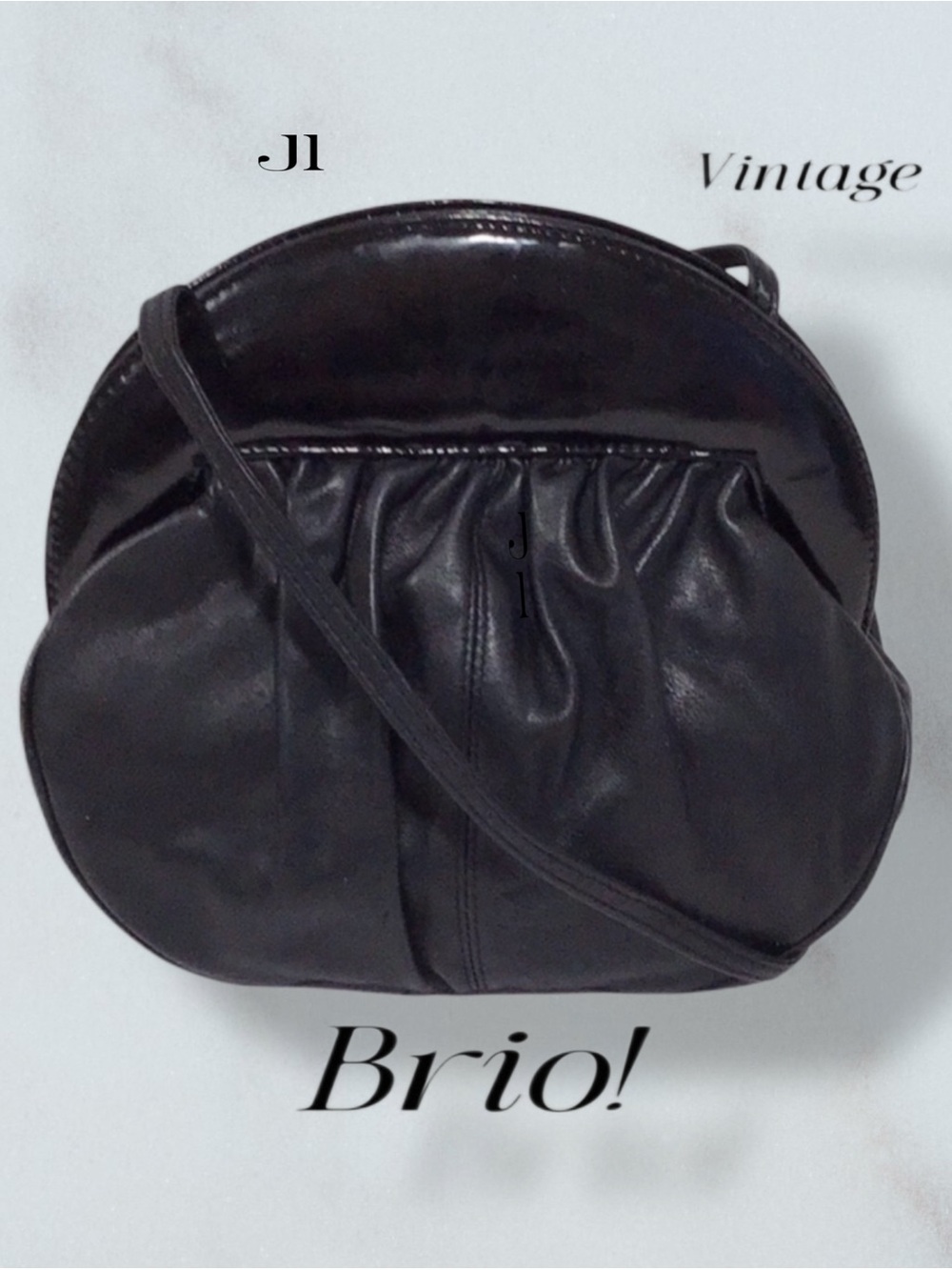 BRIO! Leather and Patent Leather Shoulder Bag Clutch VINTAGE